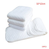 10pcs Reusable Baby Diapers Cloth Diaper Inserts 1 piece 3 Layer Insert 100% Cotton Washable Babies Care Eco-friendly Diaper