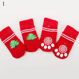 4pcs Warm Puppy Dog Socks Soft Pet Knits Socks Cute Cartoon Anti Slip Socks Warm Puppy Dog Shoes Small Medium Dogs Pet Product