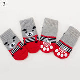 4pcs Warm Puppy Dog Socks Soft Pet Knits Socks Cute Cartoon Anti Slip Socks Warm Puppy Dog Shoes Small Medium Dogs Pet Product