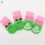 4pcs Warm Puppy Dog Socks Soft Pet Knits Socks Cute Cartoon Anti Slip Socks Warm Puppy Dog Shoes Small Medium Dogs Pet Product