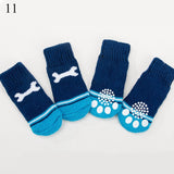 4pcs Warm Puppy Dog Socks Soft Pet Knits Socks Cute Cartoon Anti Slip Socks Warm Puppy Dog Shoes Small Medium Dogs Pet Product