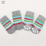 4pcs Warm Puppy Dog Socks Soft Pet Knits Socks Cute Cartoon Anti Slip Socks Warm Puppy Dog Shoes Small Medium Dogs Pet Product