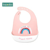 Bopoobo Baby Bib Adjustable Animal Picture Waterproof Saliva Dripping Bibs Soft Edible Silicone Saliva Towel Drooling Baby Scarf