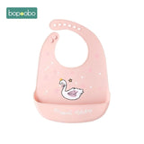 Bopoobo Baby Bib Adjustable Animal Picture Waterproof Saliva Dripping Bibs Soft Edible Silicone Saliva Towel Drooling Baby Scarf